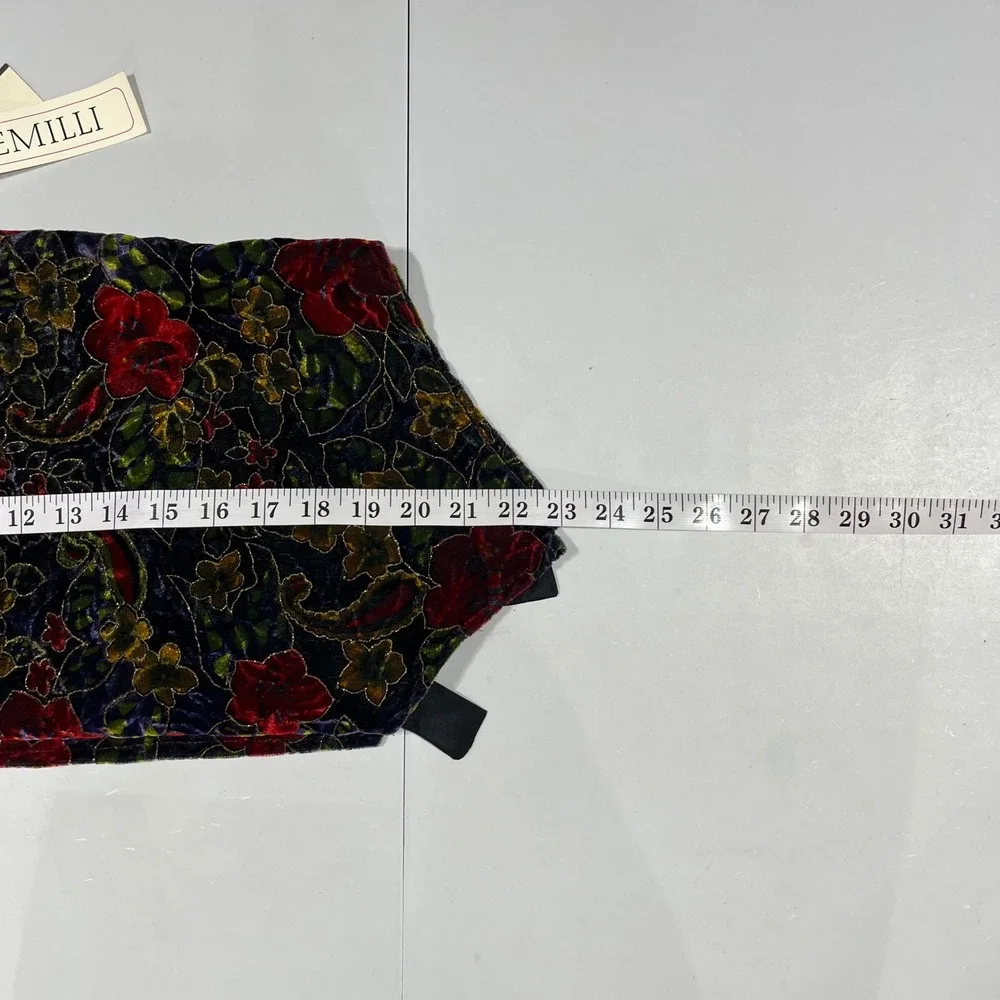 Gemilli VTG 90s Floral Velvet Fairy Grunge Whimsigoth Boho Vest Womens Large